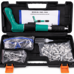 Heavy Duty Manual Steel Nail Gun Kit with 100 Nails – Concrete, Brick & Wood Wall Nailer