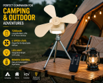 Wireless Rechargeable Mini Ceiling Fan with Remote, Tripod & LED Light - Image 2