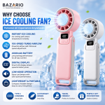 High-Speed Handheld Ice-Cooling Fan 4000mAh Rechargeable Portable Mini Fan - Image 3