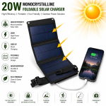 ☀️ 20W Monocrystalline Foldable Solar Charger – Portable Outdoor Power Solution