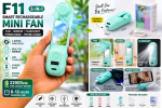F11 5-in-1 Smart Rechargeable Mini Fan – Fan, Mirror, Flashlight & Power Bank - Image 5