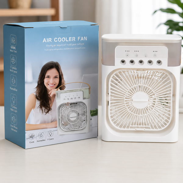 3 In 1 Portable Air Cooler Fan – Mini USB Cooling Fan With Humidifier & Night Light